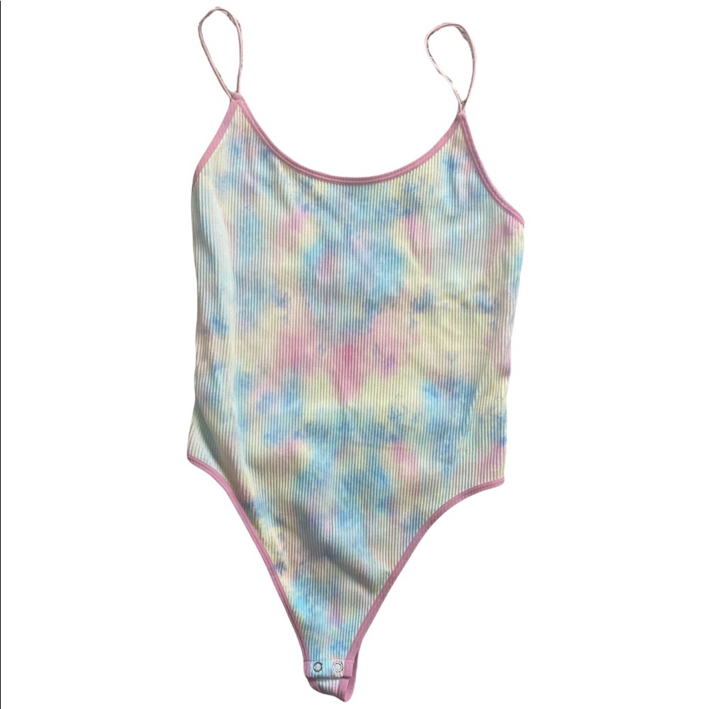 Forever 21 Pastel Lightweight Tie-Dye Bodysuit Size Large